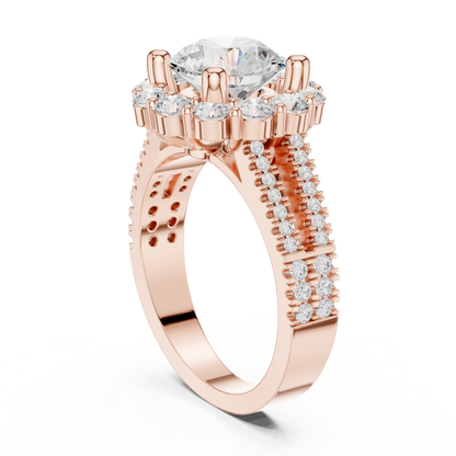 Round Halo Lab Grown Diamond Ring