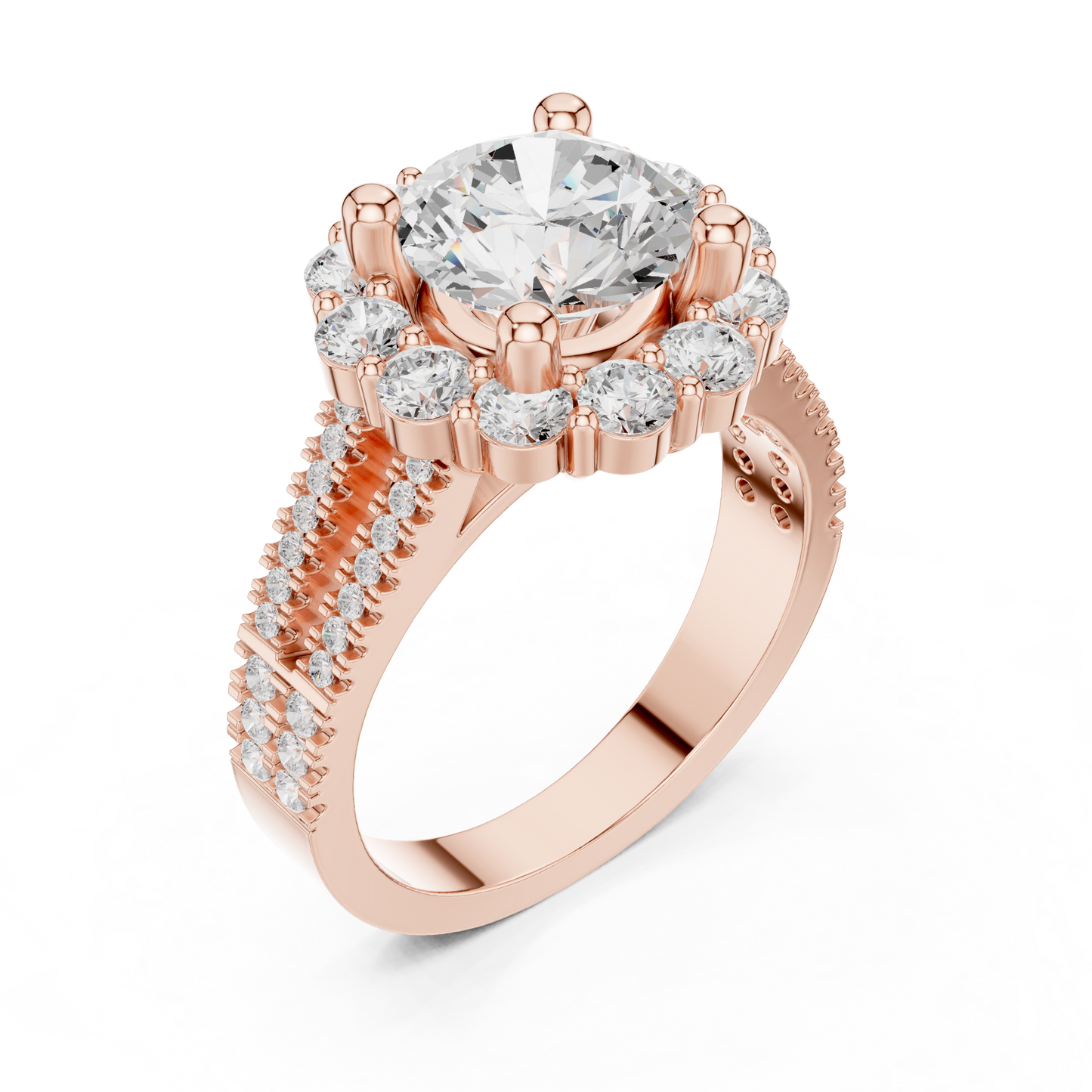 Round Halo Lab Grown Diamond Ring