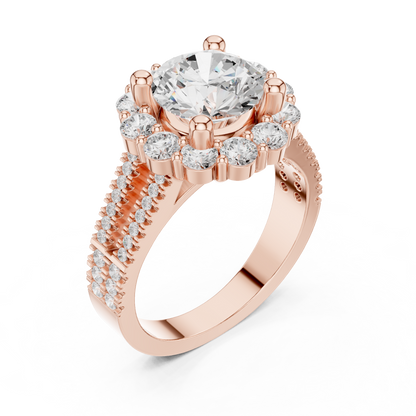 Round Halo Lab Grown Diamond Ring