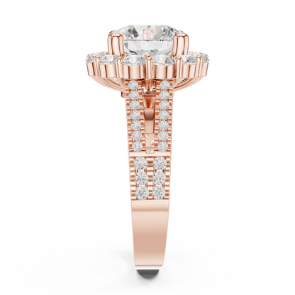 Round Halo Lab Grown Diamond Ring