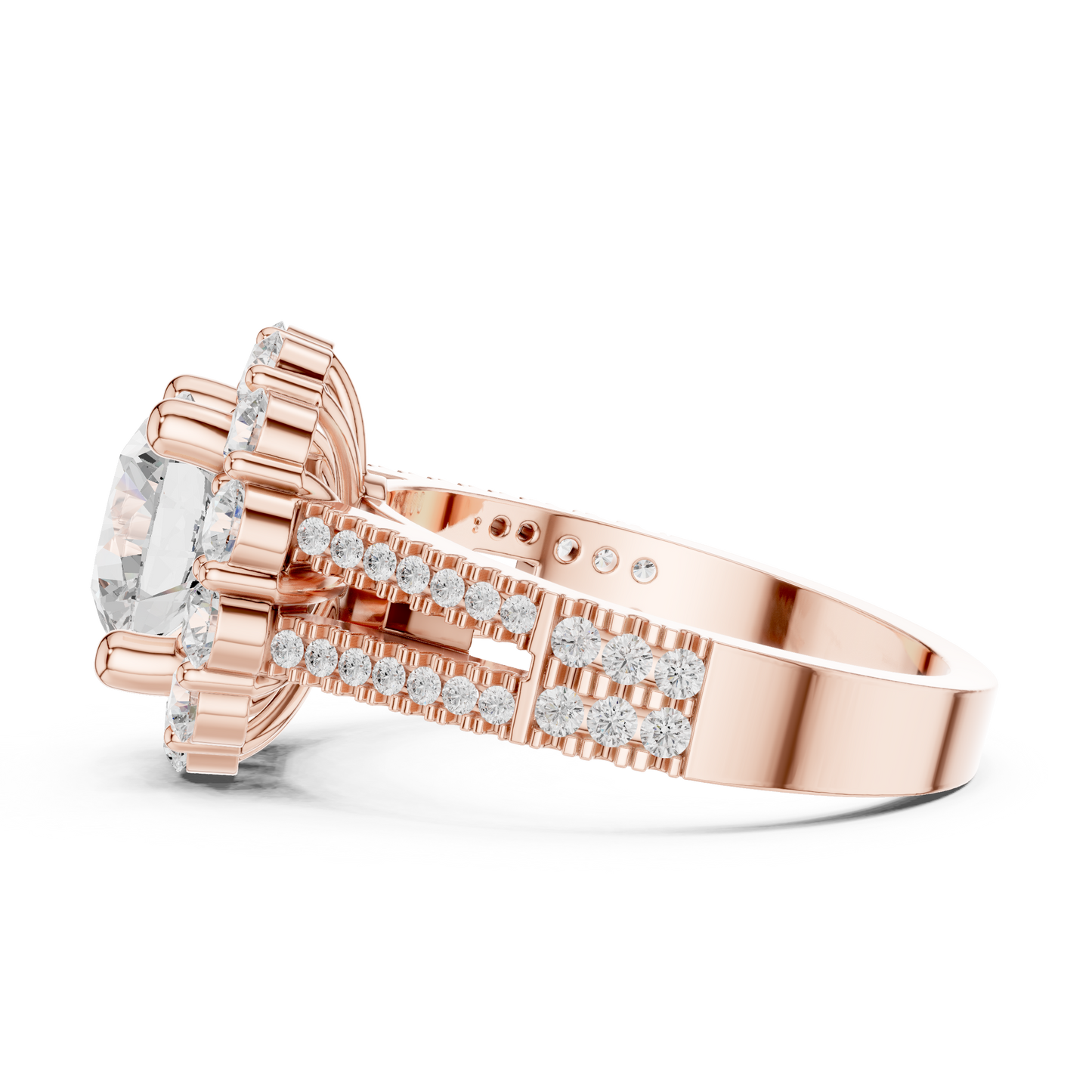 Round Halo Lab Grown Diamond Ring