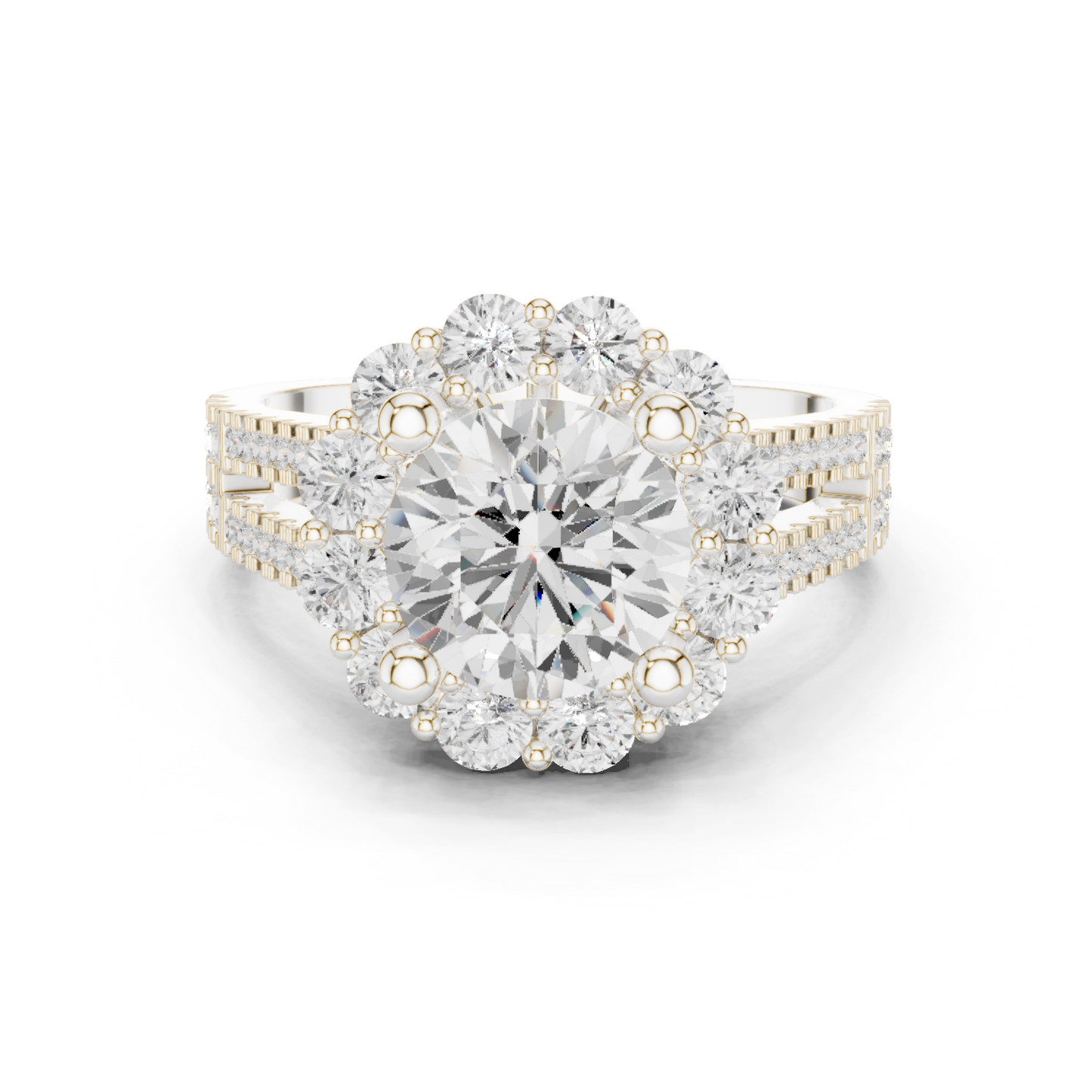 Round Halo Lab Grown Diamond Ring