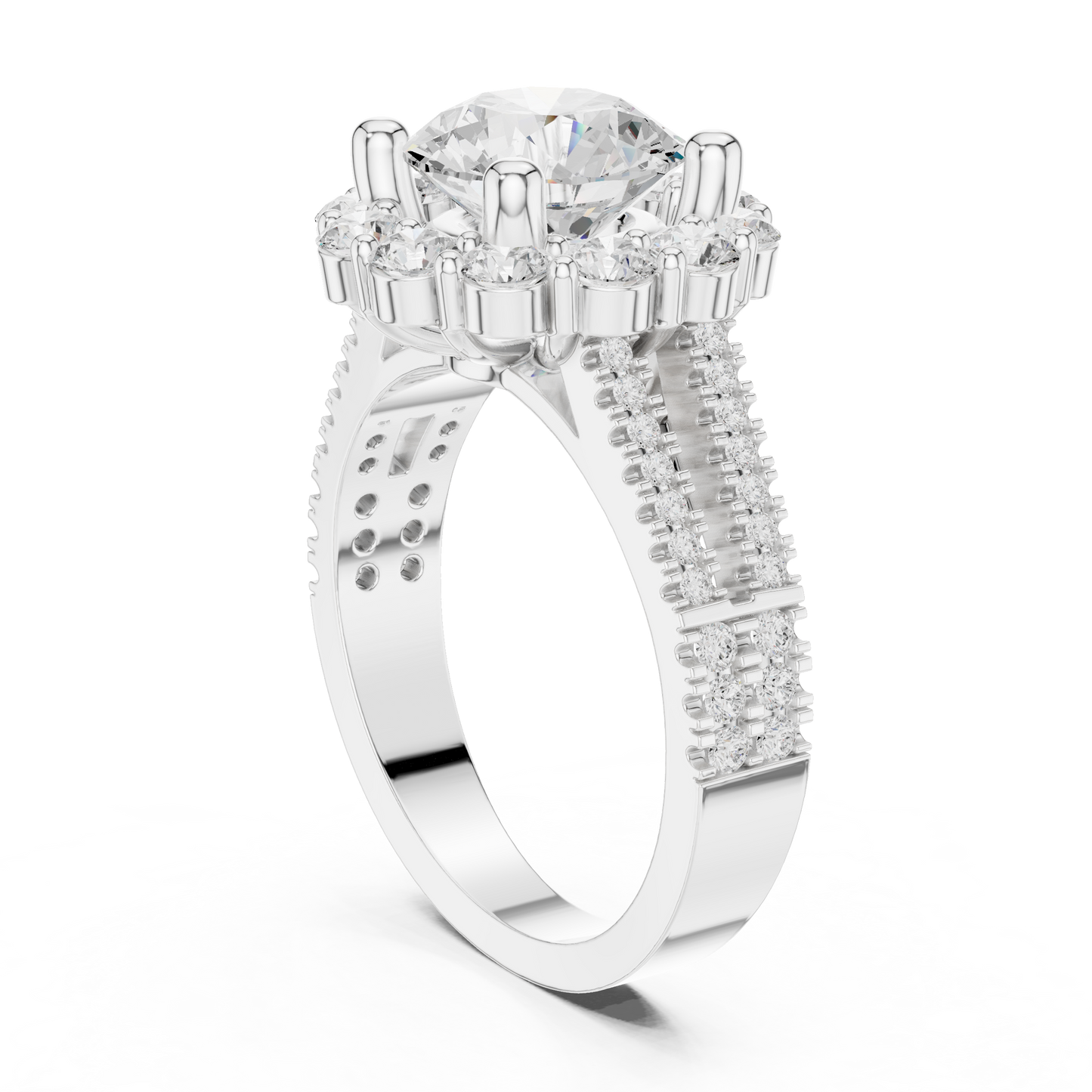 Round Halo Lab Grown Diamond Ring