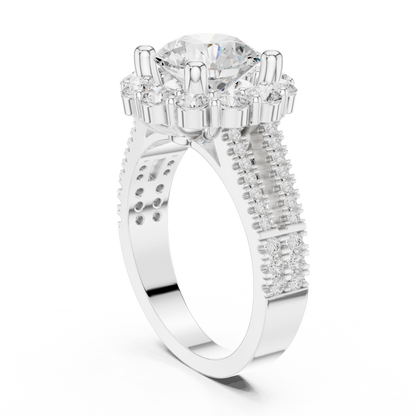 Round Halo Lab Grown Diamond Ring