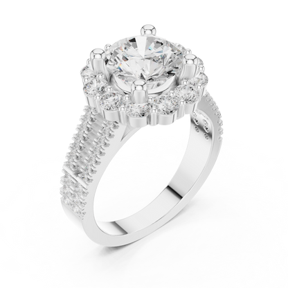 Round Halo Lab Grown Diamond Ring