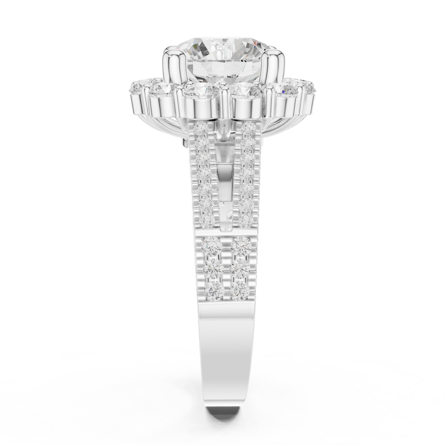 Round Halo Lab Grown Diamond Ring