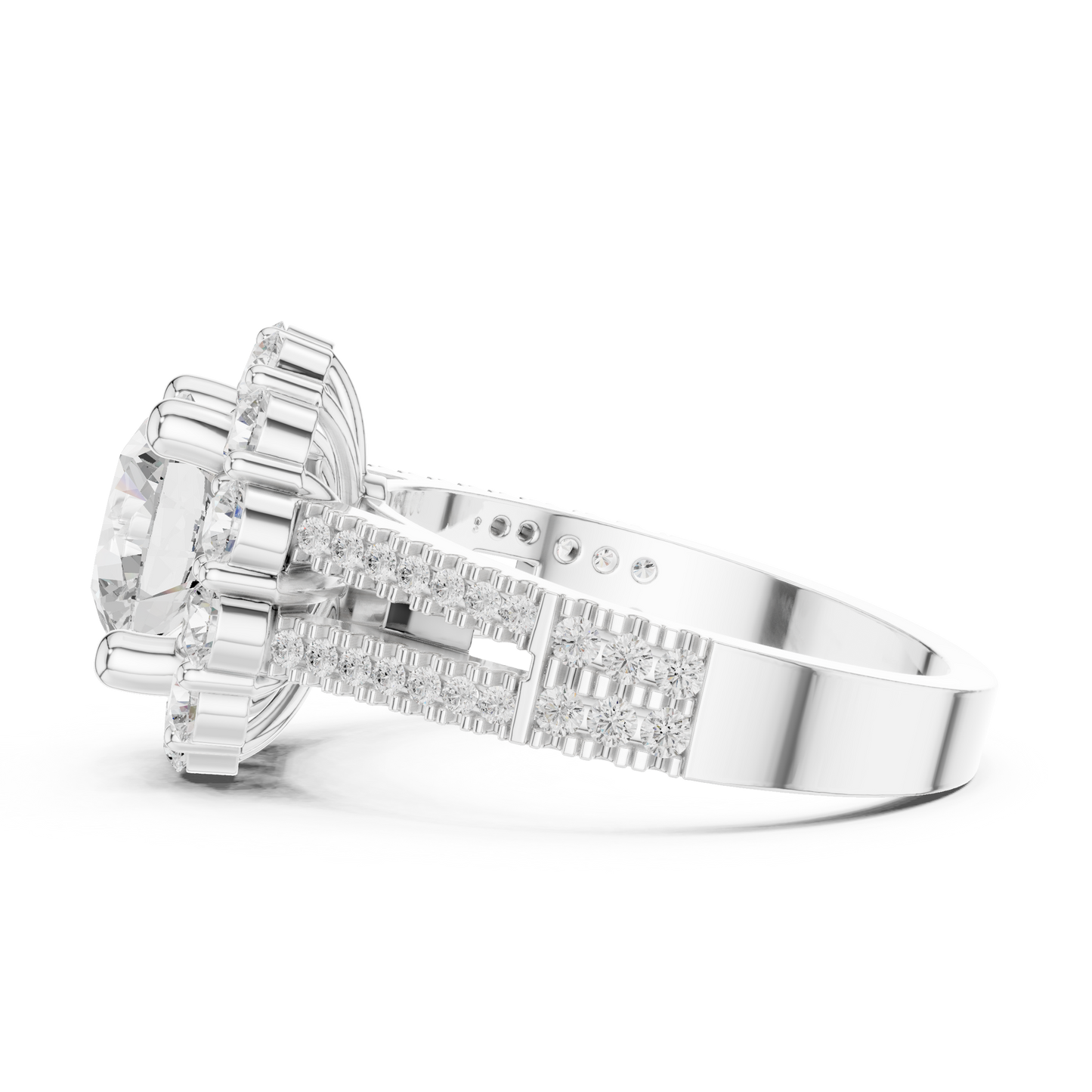 Round Halo Lab Grown Diamond Ring