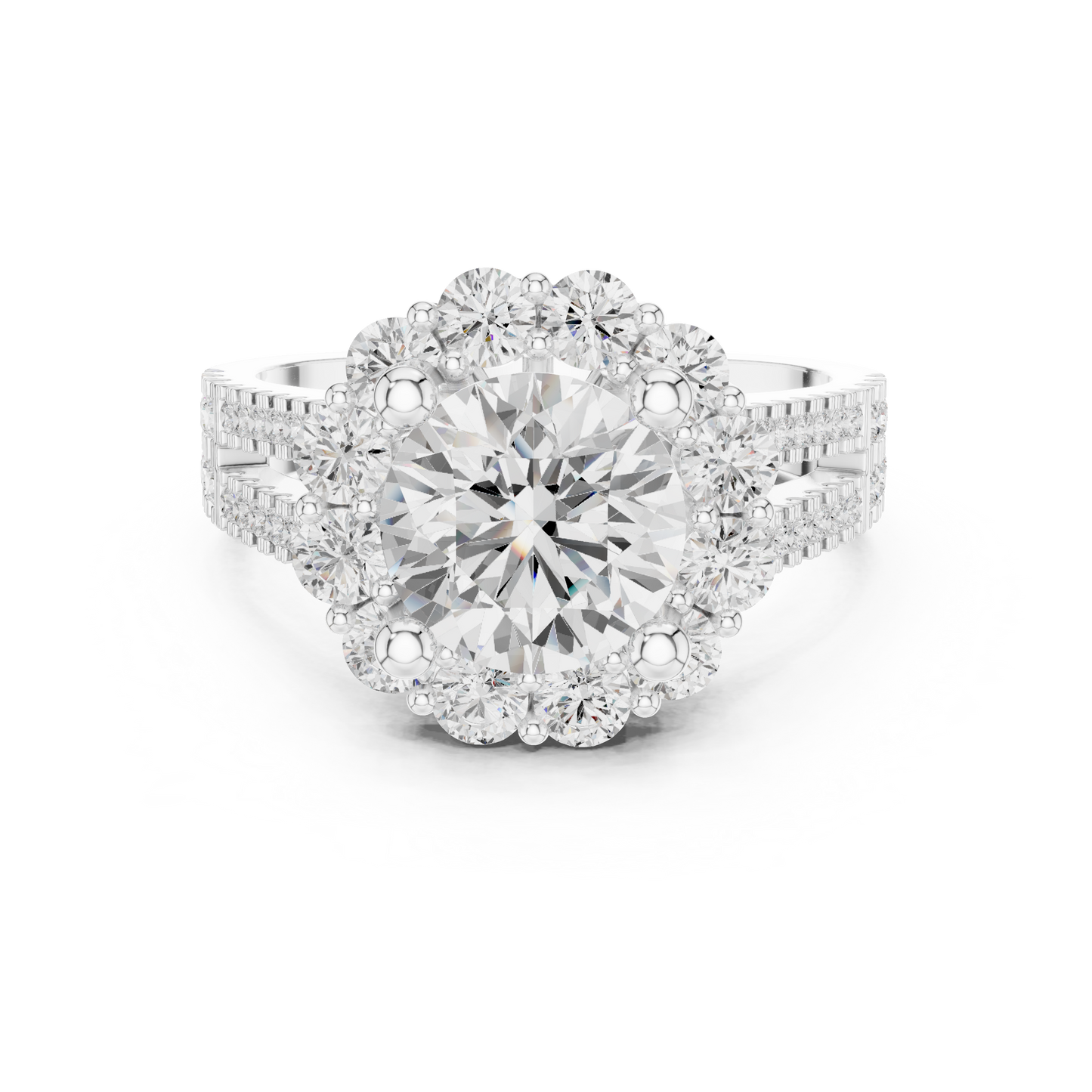 Round Halo Lab Grown Diamond Ring