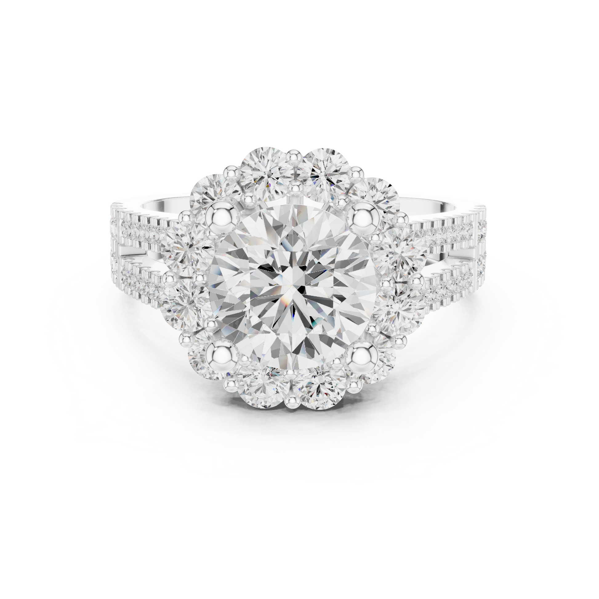 Round Halo Lab Grown Diamond Ring