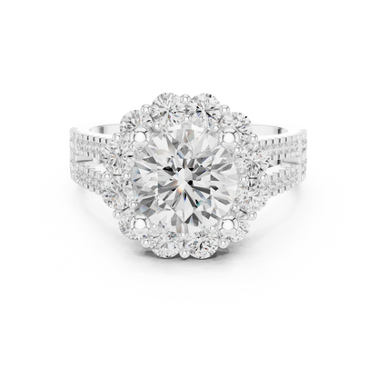 Round Halo Lab Grown Diamond Ring