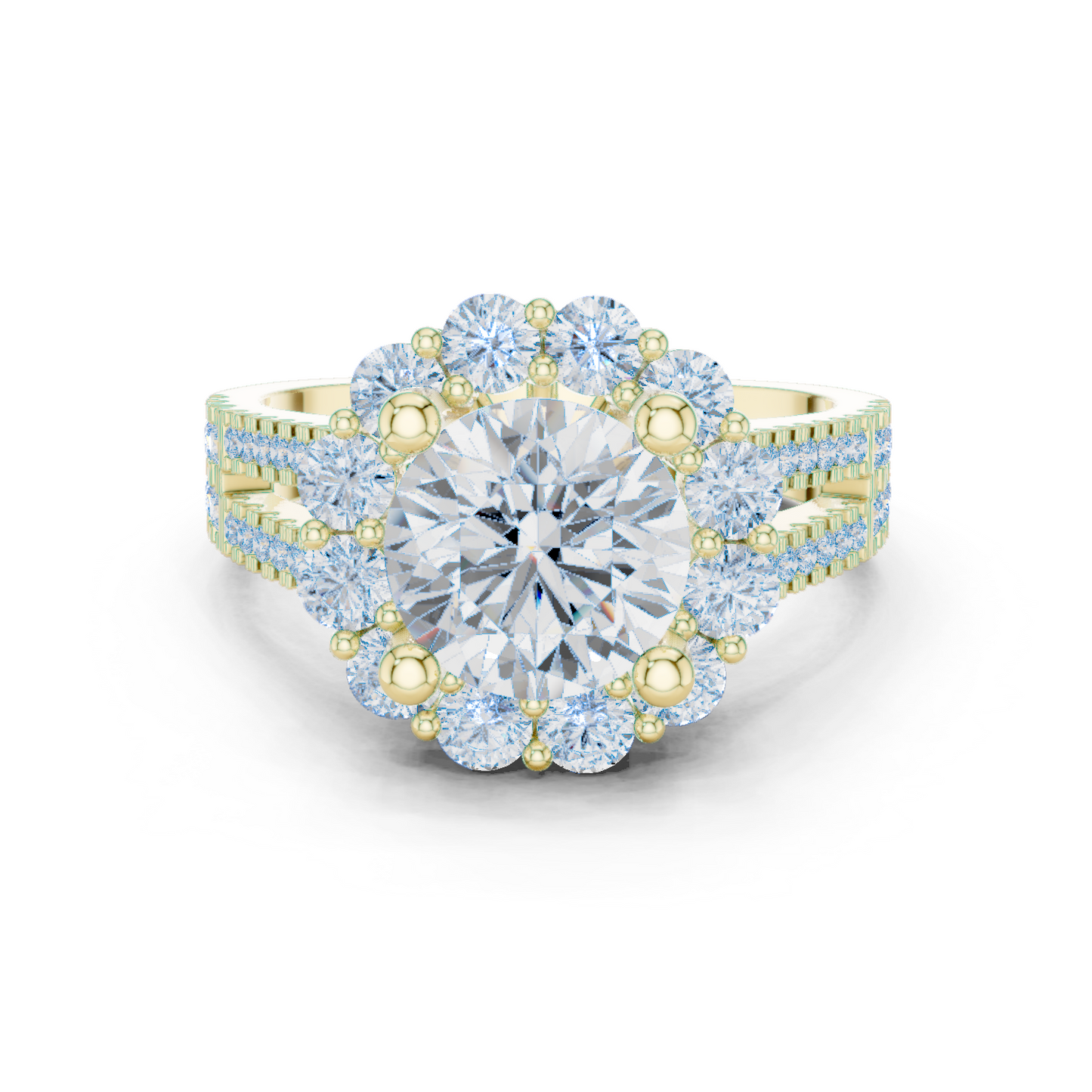 Round Halo Lab Grown Diamond Ring