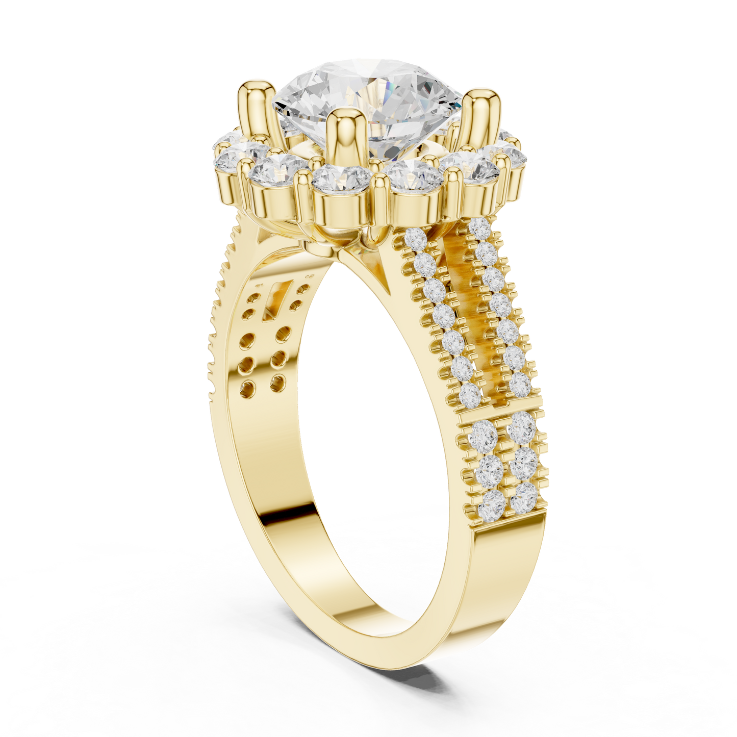 Round Halo Lab Grown Diamond Ring