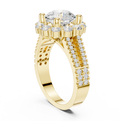 Round Halo Lab Grown Diamond Ring