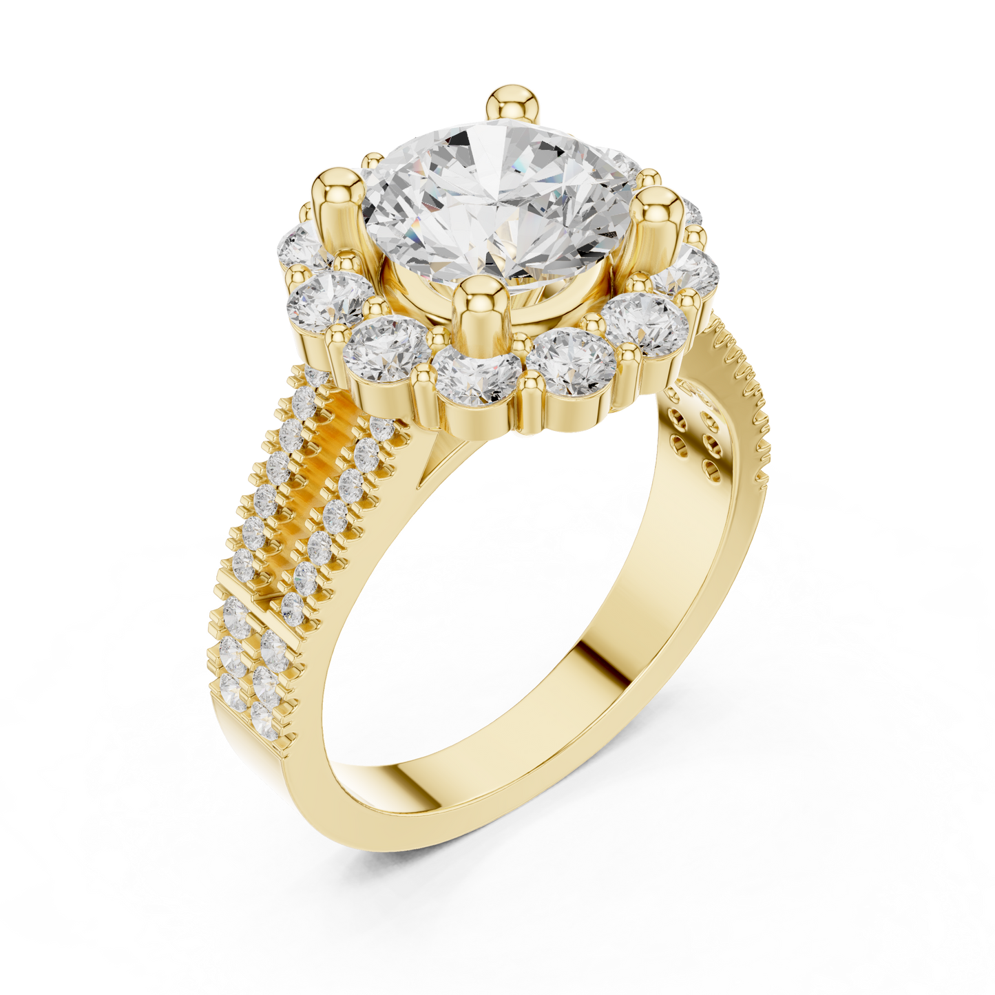 Round Halo Lab Grown Diamond Ring