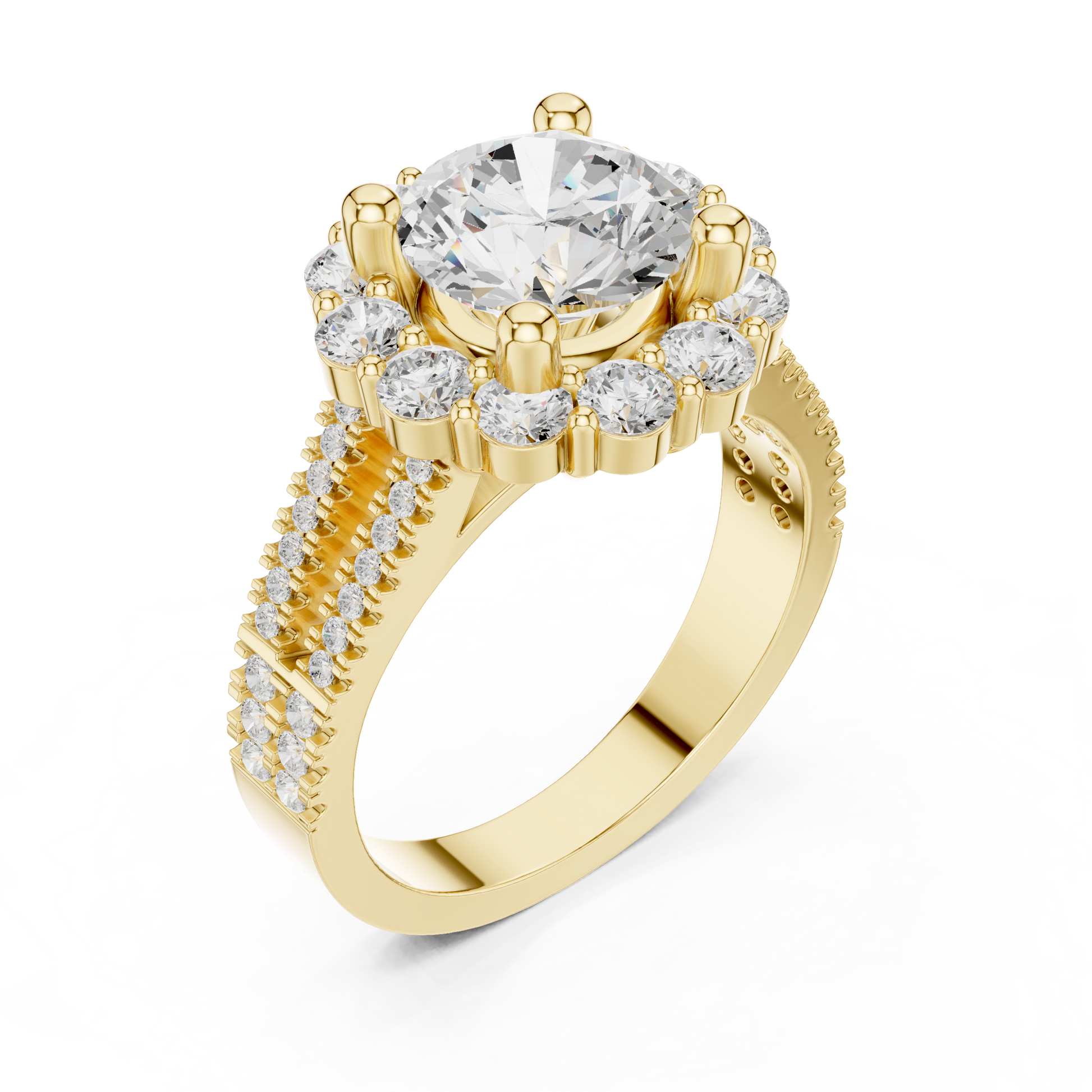 Round Halo Lab Grown Diamond Ring