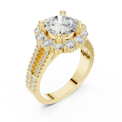Round Halo Lab Grown Diamond Ring