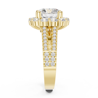 Round Halo Lab Grown Diamond Ring
