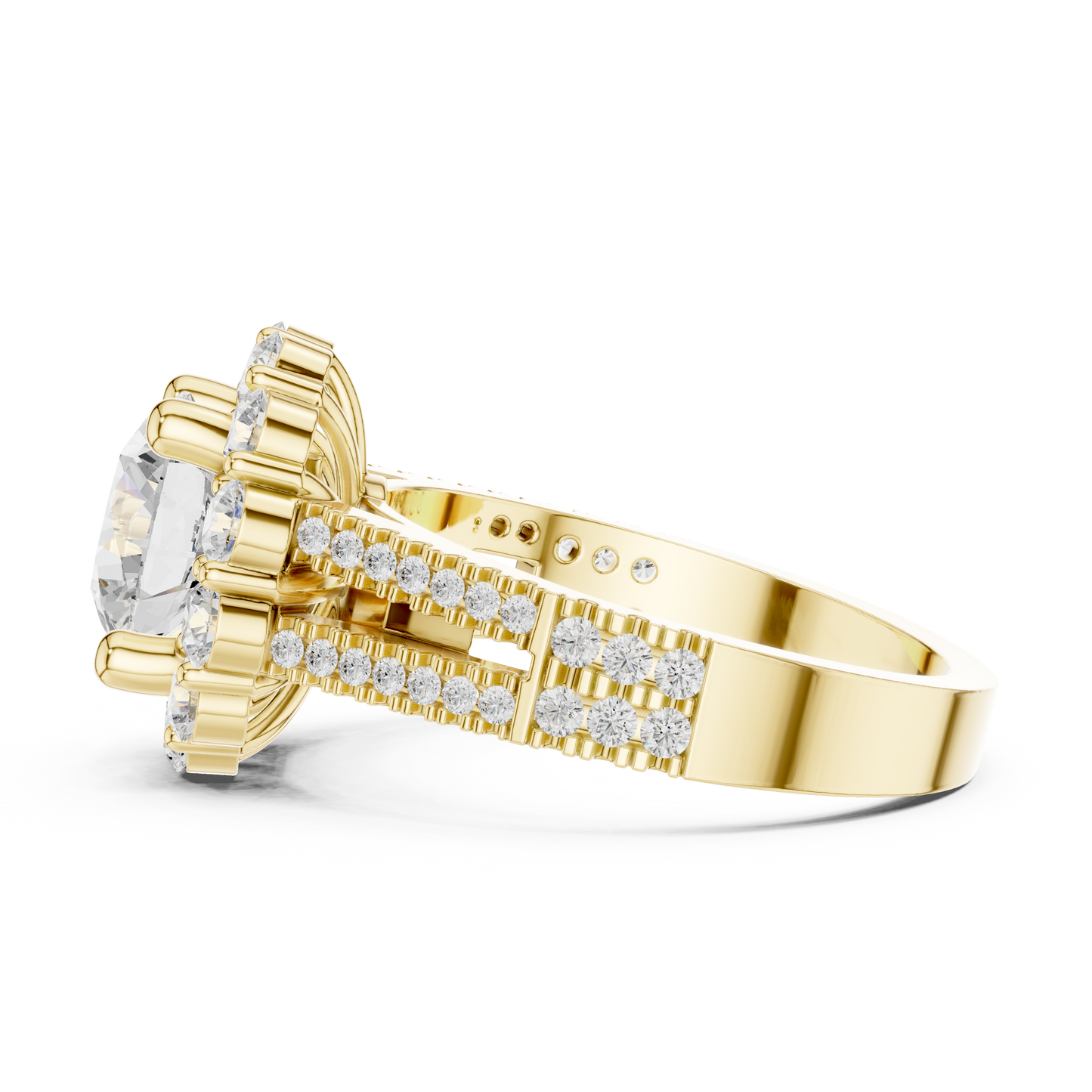 Round Halo Lab Grown Diamond Ring