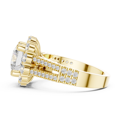 Round Halo Lab Grown Diamond Ring