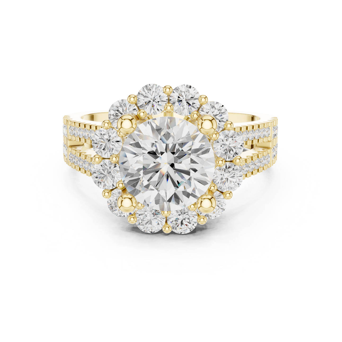 Round Halo Lab Grown Diamond Ring