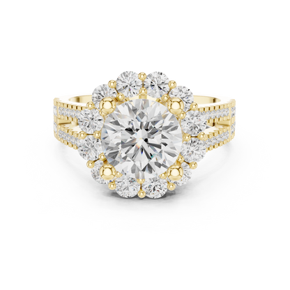 Round Halo Lab Grown Diamond Ring
