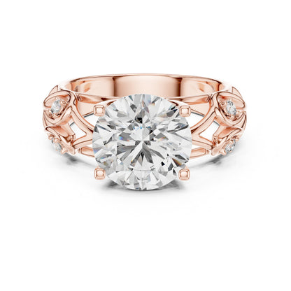 Round Side Stone Lab Grown Diamond Ring