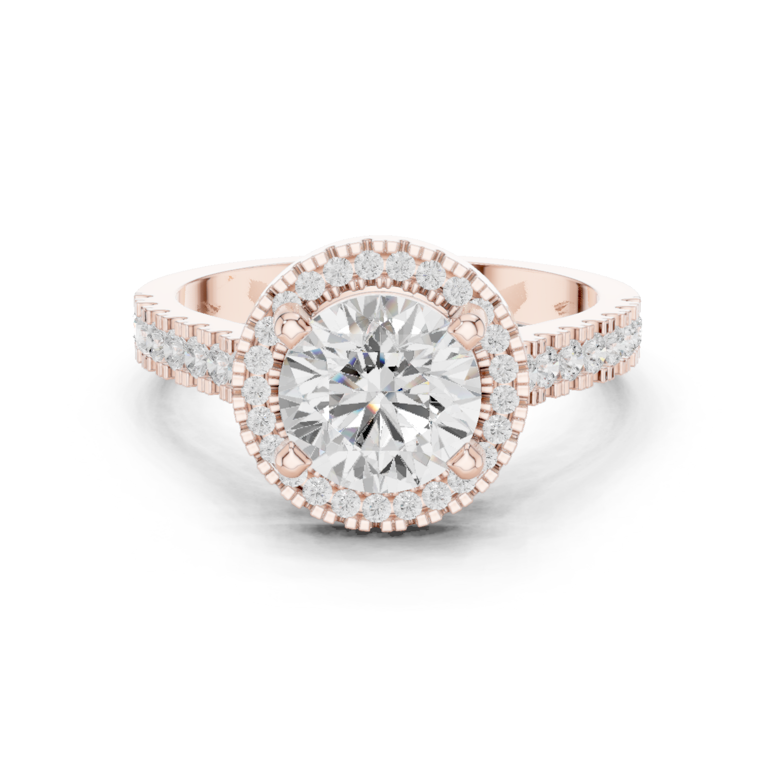 Round Halo Lab Grown Diamond Ring
