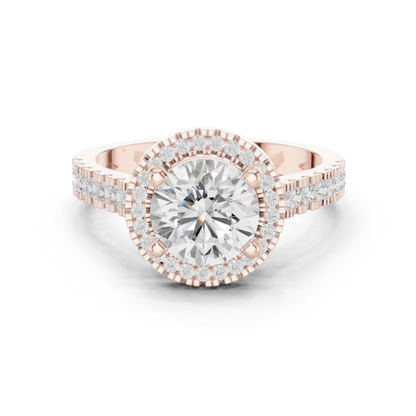 Round Halo Lab Grown Diamond Ring