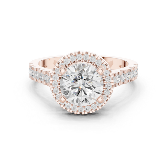 Round Halo Lab Grown Diamond Ring