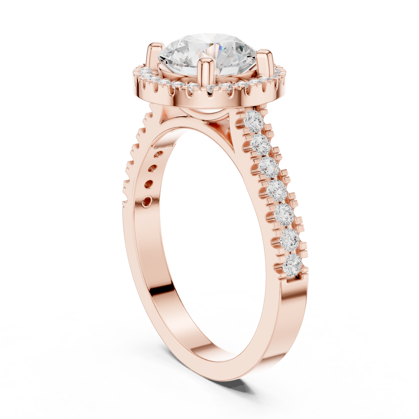 Round Halo Lab Grown Diamond Ring