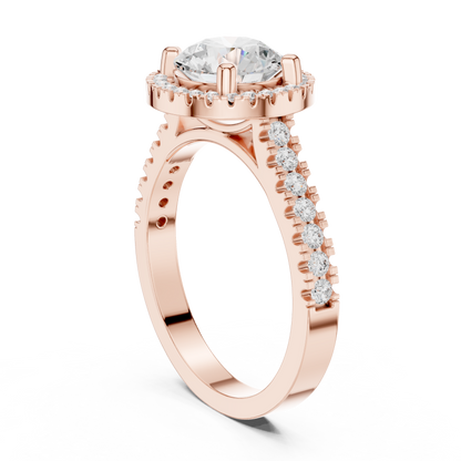 Round Halo Lab Grown Diamond Ring