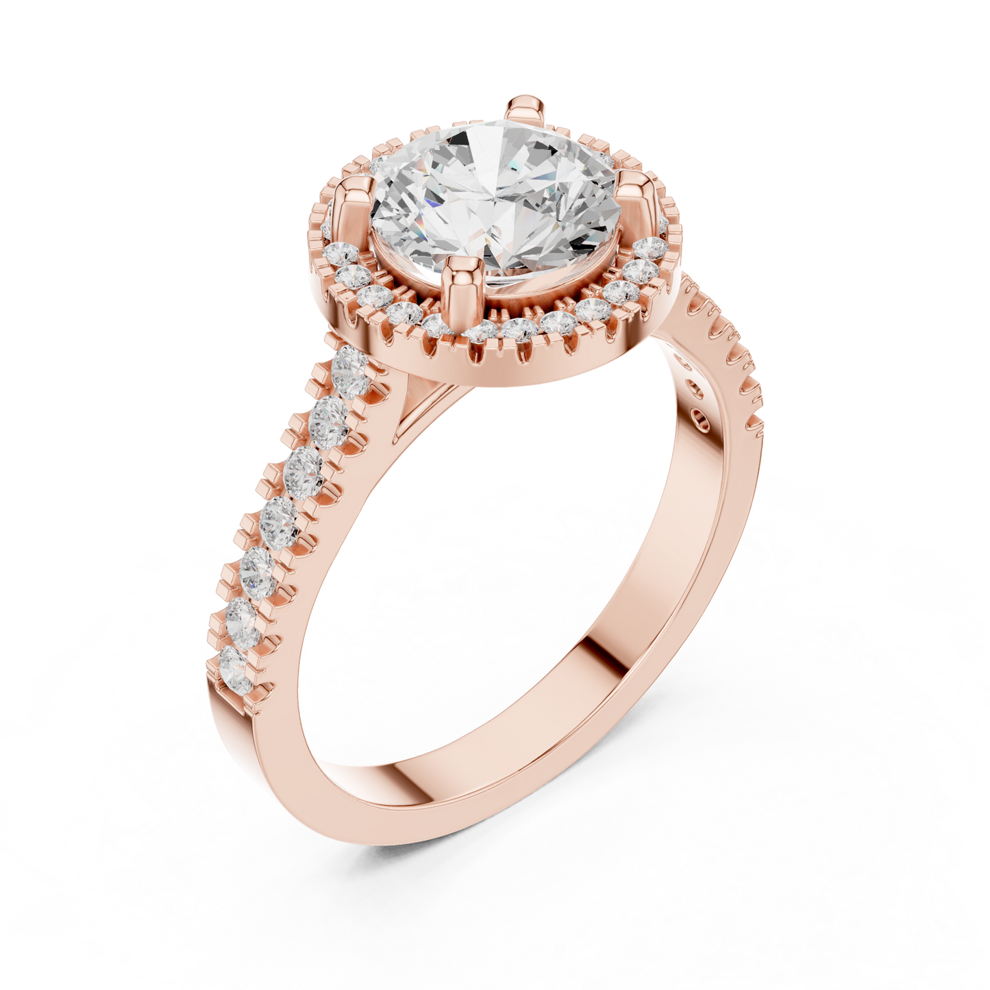 Round Halo Lab Grown Diamond Ring