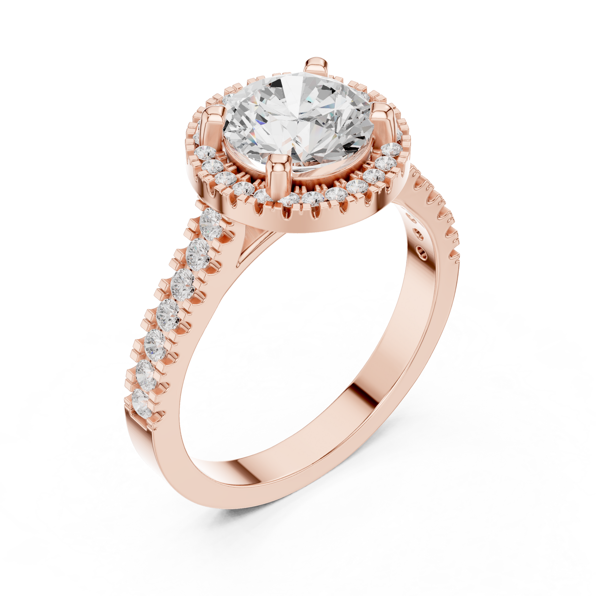 Round Halo Lab Grown Diamond Ring