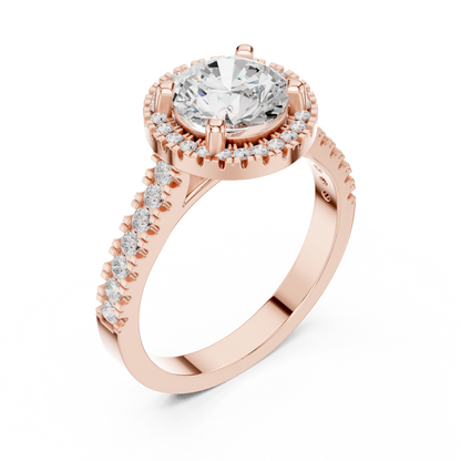 Round Halo Lab Grown Diamond Ring
