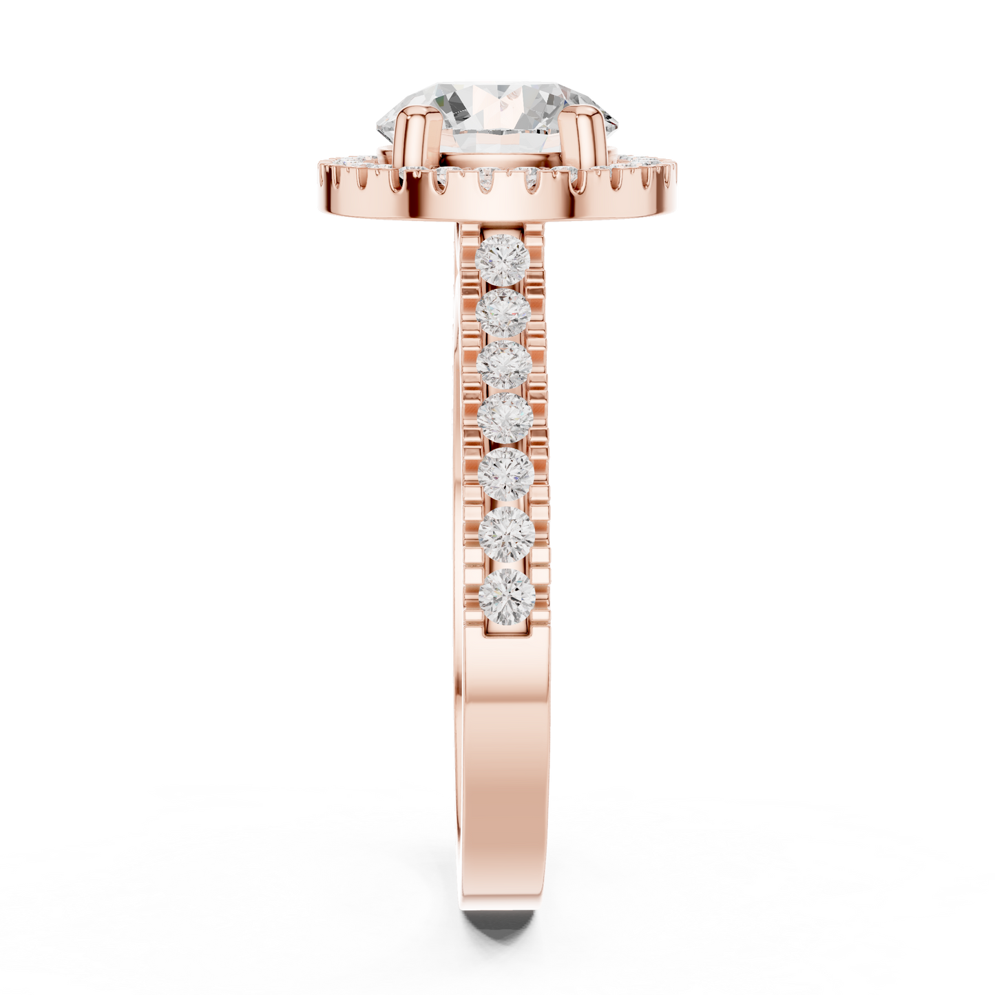 Round Halo Lab Grown Diamond Ring