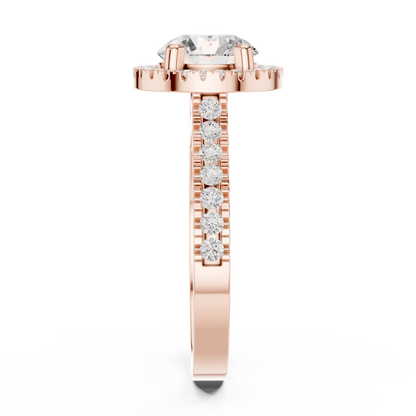 Round Halo Lab Grown Diamond Ring