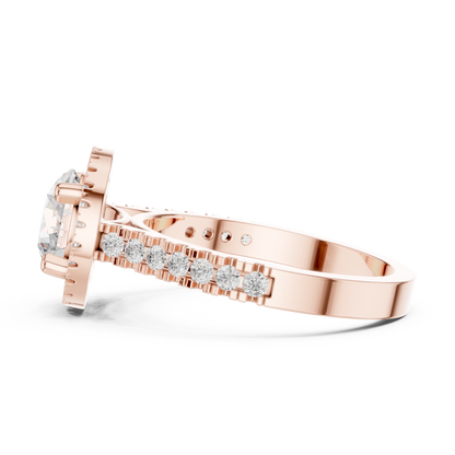 Round Halo Lab Grown Diamond Ring