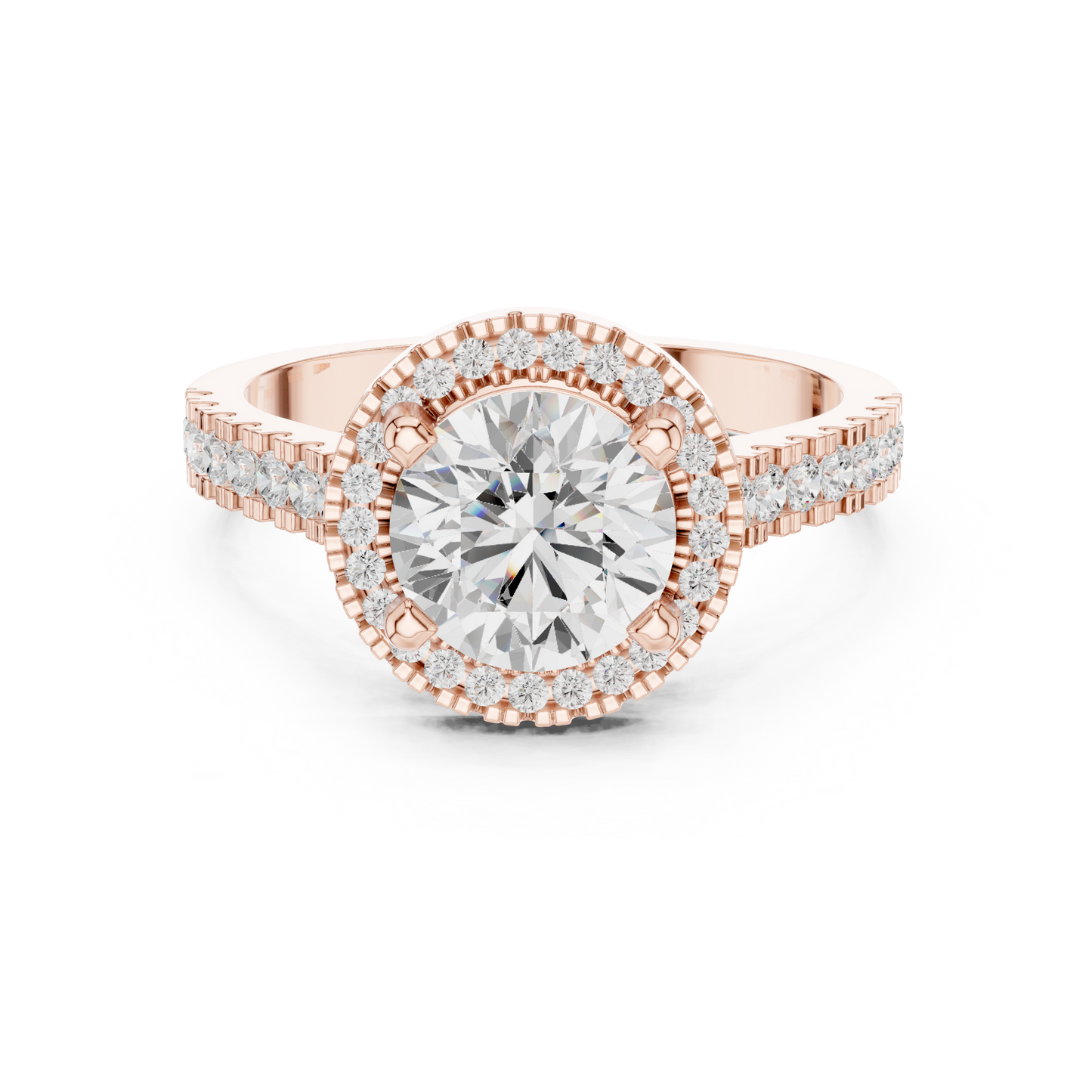 Round Halo Lab Grown Diamond Ring