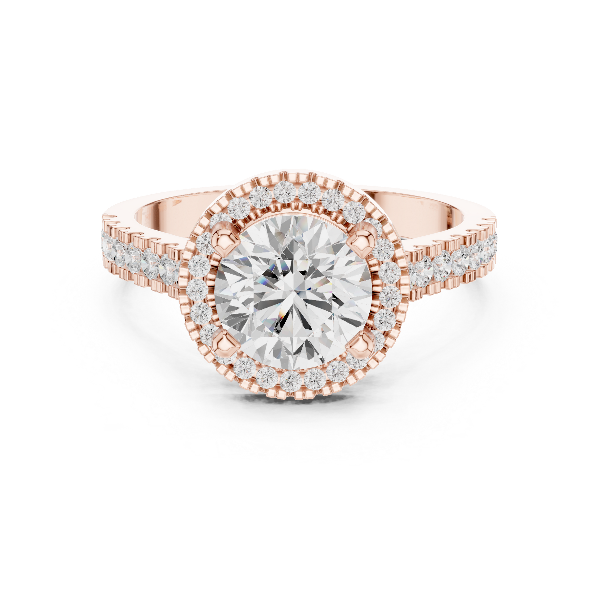 Round Halo Lab Grown Diamond Ring