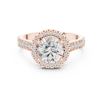 Round Halo Lab Grown Diamond Ring