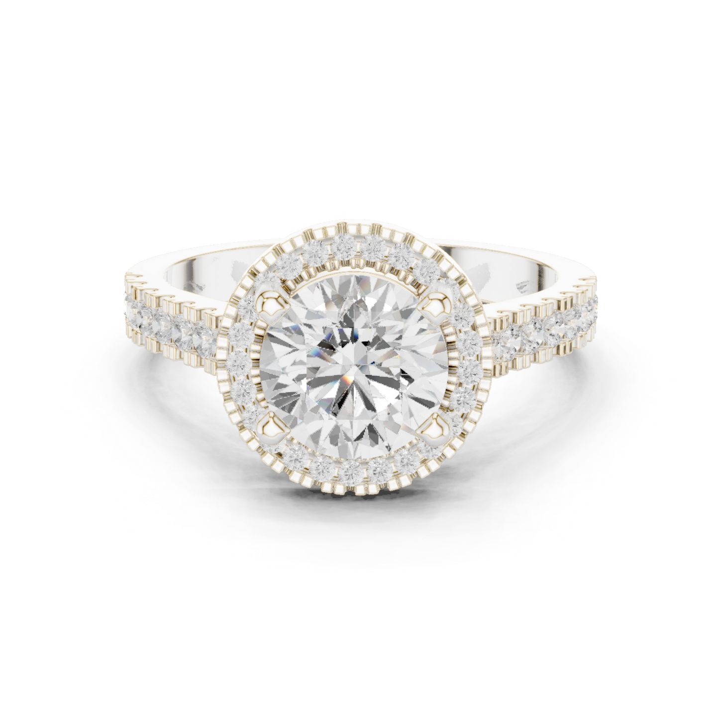 Round Halo Lab Grown Diamond Ring