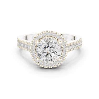 Round Halo Lab Grown Diamond Ring
