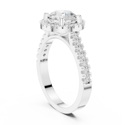 Round Halo Lab Grown Diamond Ring
