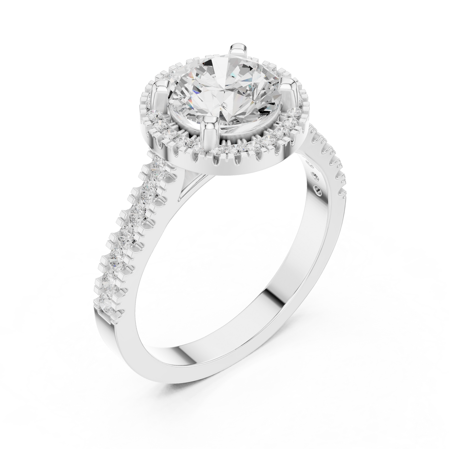 Round Halo Lab Grown Diamond Ring