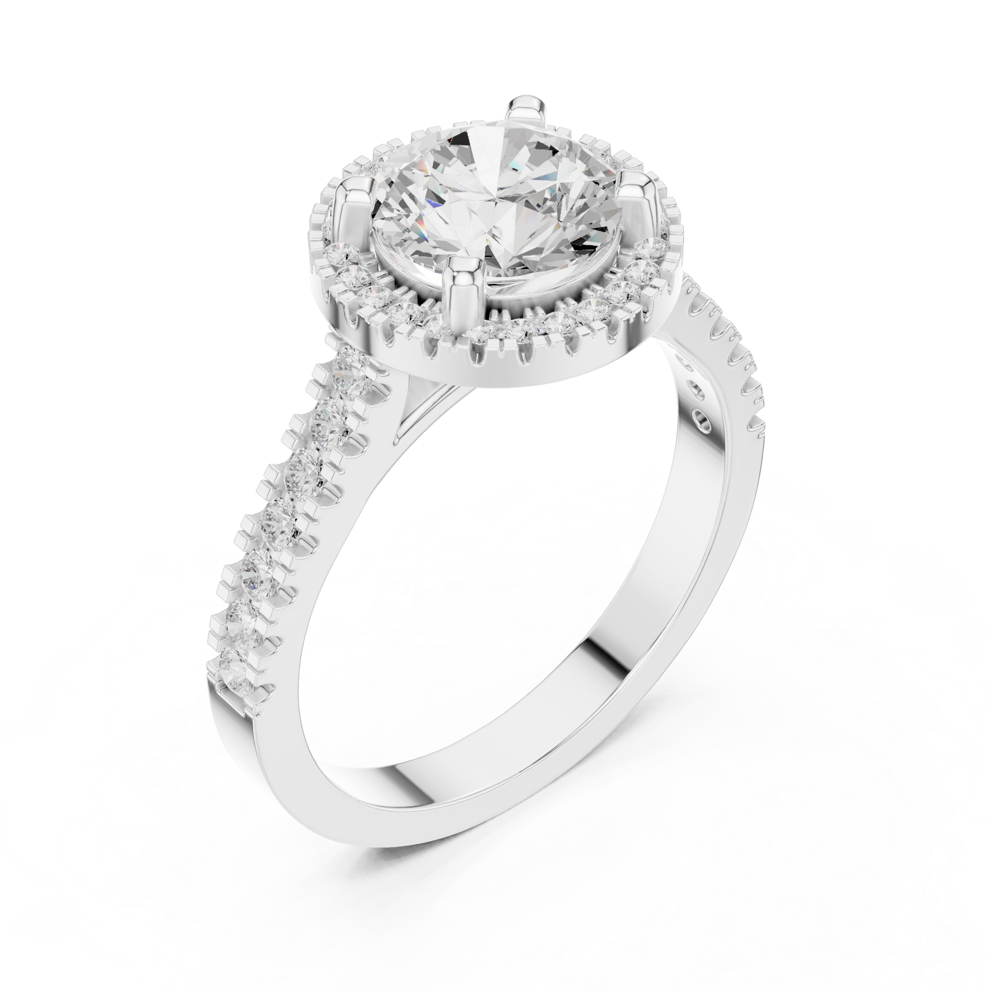 Round Halo Lab Grown Diamond Ring