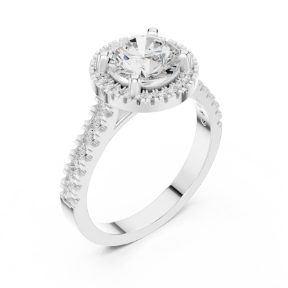 Round Halo Lab Grown Diamond Ring