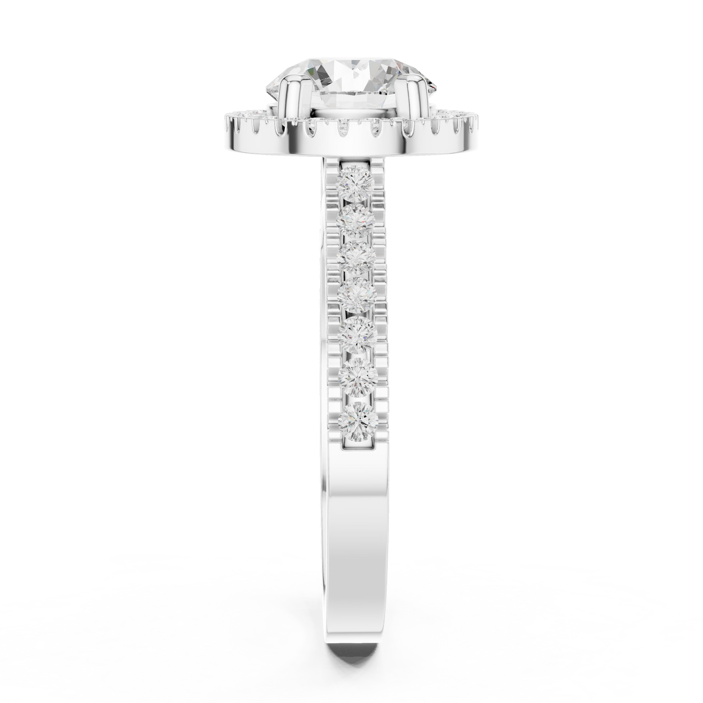 Round Halo Lab Grown Diamond Ring