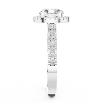 Round Halo Lab Grown Diamond Ring