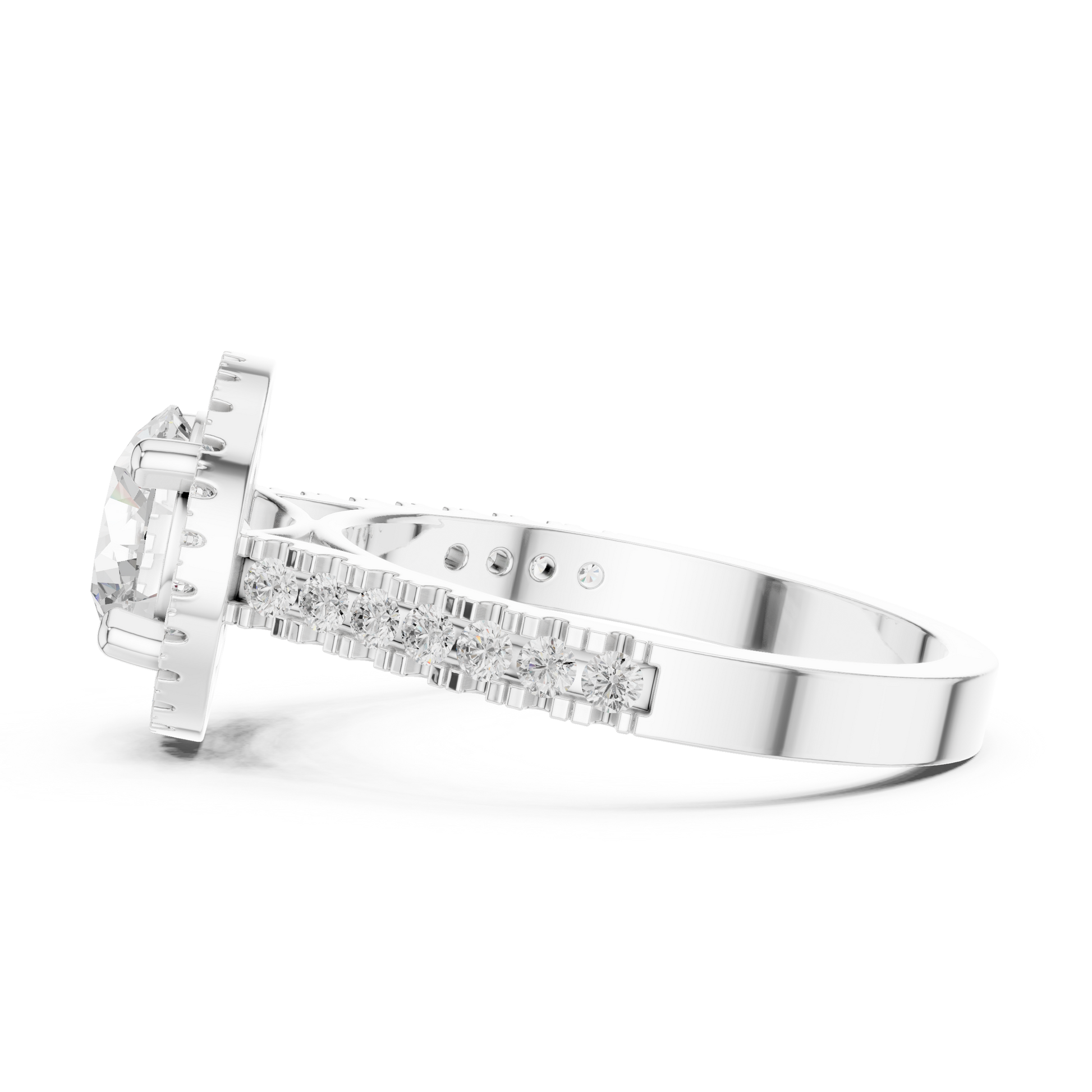Round Halo Lab Grown Diamond Ring