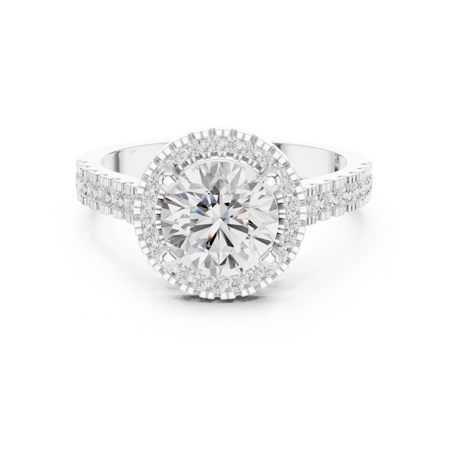 Round Halo Lab Grown Diamond Ring